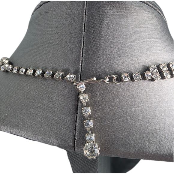 Vintage Double Strand Rhinestone Mid Century 1950s Choker Necklace - Picture 4 of 4